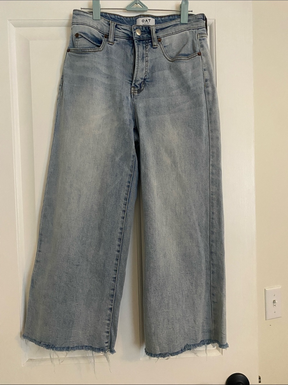 Oat New York Light Blue Wide Leg Flare Jeans